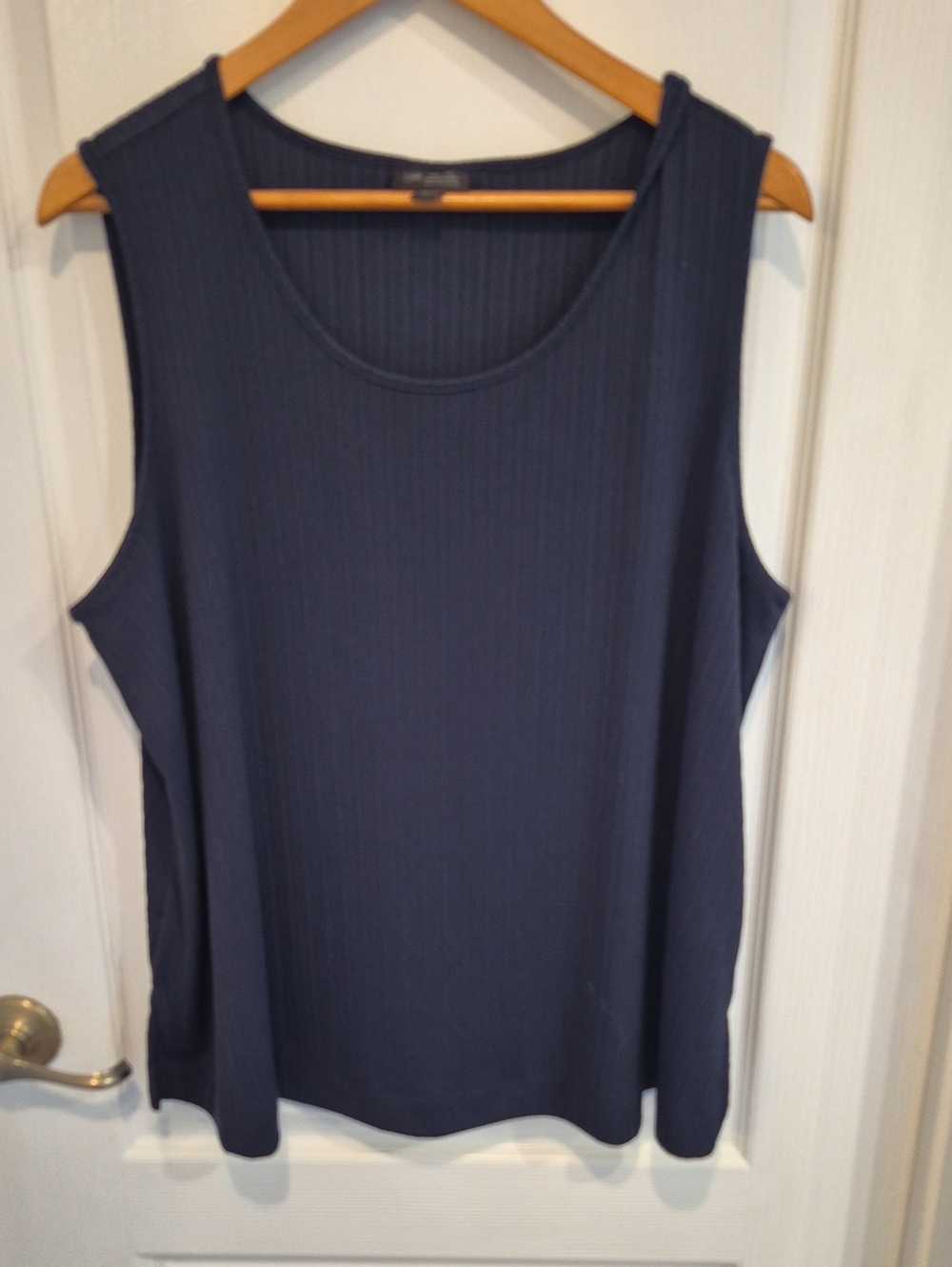 J. Jill Ribbed Scoop Neck Wearever Tank In Navy Blue